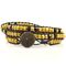 Beaded leather bracelet with button clasp