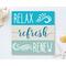 Relax Refresh Renew Coastal Sign

This tranquil spa-like sign with it's coastal vibes will look amazing hanging on a relaxing covered patio, in your bathroom over a soaker tub, or in a bedroom displayed on a dresser or shelf. Perfect for your guestroom where you want your guests to relax, refresh and renew! Great for that beach house with it's whimsical waves and beachy colors. Comes ready to hang with a saw tooth hanger. The dimensions are 7.25 x 7.25 x .75, comes ready to hang on your wall or stands alone on a shelf or window sill. Every sign is made to order.
