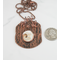 Eye of Shiva Cat's Eye Talisman mounted on Lace-impressed Solid Copper Medallion