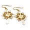 Handmade Gold Cream Drop Snowflake Earrings