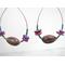 Colorful sea bean hoop earrings