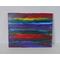 Abstract rainbow art, acrylic on 14" x 11" canvas painting titled "Sunset Rainbow" by RainbowMaille