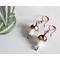 Small Brown Glass Copper Mushroom Earrings