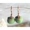 Green Apple Polymer Clay Copper Earrings