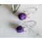 Purple Knitting Needle Sterling Silver Earrings
