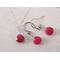 Ruby Necklace and Earring Set, Holiday Gift