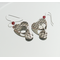 Silver Heart faceted garnet Dangle Earrings