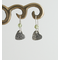 Handcrafted tiny silver heart and peridot dangle earrings
