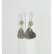 Upcycled silver platter earrings with peridot gemstone