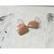 chamois tan copper enamel small square dangle earrings