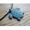 Copper sea turtle pendant on your choice of leather necklace. Black