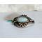 Agate and Mother of Pearl Throat Chakra Polymer Clay Pendant