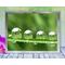 Four drops of water rest on a blade of grass reflecting the world around them, in this beautiful, peaceful, nature photo with poem-Water Parks by The Poetry of Nature