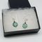 green mystic quartz earrings in box