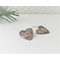 copper heart dangle earrings with melted reticulated fine silver