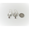 sterling silver tree on round 5.8" disc dangle pierced earrings with dark red garnet bead