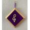 Wood Music Plaque in purple, 18k gold trim and brilliant treble clef with rhinestones.Available in green, red, and blue. These are handcrafted from the wood and router, sander, and saw were used.  They are also hand painted and have wall attachment in color of the main wood.