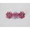 large 3 inch steel barrette with 3 large pink and red chainmaille flowers, handmade in the USA by RainbowMaille
