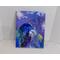 acrylic pour abstract painting in blues and purples, underwater volcano on 11 by 14 stretch frame canvas, one of a kind art by RainbowMaille