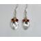 Heart earrings with red crystals