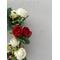 Left side of wreath showing the beauty of roses that are beautiful and look completely real.