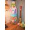 Green Easter Gnome with Purple Ears and Egg