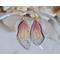 Large Pink Fairy Wing Earrings