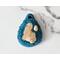 Illinois Quartz Cluster and Freshwater Pearl Blue Polymer Clay Pendant