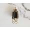 Black Tourmaline and Brass Monogram Pendant