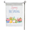 Spring garden flag featuring a gnome surrounded by spring flowers