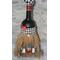 Full front image of Handcrafted Red, Black, and White Christmas Wine Bottle Gnome