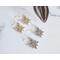 Gold Colored Sterling Silver and Sterling Silver North Star Earrings