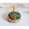 Malachite Gold Sterling Silver Wire Wrapped Gemstone Pendant