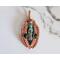 Freshwater Pearl, Blister Pearl and Malachite Copper Wire Wrapped Gemstone Pendant