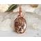 Coconut Jasper Copper Wire Wrapped Gemstone Pendant
