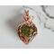 Unakite Copper Wire Wrapped Gemstone Heart Pendant
