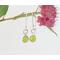 Tiny Chartreuse Fine Silver Earrings