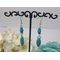 Handmade Turquoise Stone Oval Points and Crystal Dangle Earrings