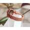 Copper Wire Wrapped Fire Agate Gemstone Ring