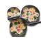 Introducing our Vegetable Petal Pan Dividers, a stylish and practical solution to protect your valuable cookware from scratches, chips, and damages. A must have for any kitchen with limited space.

What you will get:  one set of three frying pan dividers.  The set included a small, medium and a large dividers.
Fabrics Used:  100% high quality cotton fabric is used to make these.  Fabric has been pre-shrunk.  Each has a layer of polyester batting between layer of the cotton fabric.  This will help keep you pan in pristine condition and help cut down the noise of pans banging together.  They have a pinked edges and a center quilted circle to hold all the layers together. The circle and outer edge is seen in a light green thread.
Color:  Light yellow background with vegetables of tomatoes lettuce, carrots, scallions, and olives. It also has the vegetable names on it.
Size:  These dividers will fit an 8, 10 and 12 inch frying pan.  They measure 7 3/4, 9 1/2 and 11 1/2 inches respectfully.
Care:  Place in the washing machine on gentle, then air dry or tumble dry on low heat.  They will be ready for reuse keeping your cookware protected for years to come.
Please allow for color variations from one electronic devices display to another.  Colors may appear different in person than what you see on your screen.

Props in photos not included.

Questions? Please feel free to contact me.

Thank you for taking the time to visit my shop.
