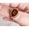 Copper Wire Wrapped Fire Agate Gemstone Ring on Finger