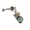Natural abalone shell dangle belly ring.