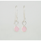 Tiny Pink Enamel Fine Silver Dangle Earrings