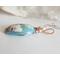 Plume Agate and Welo Opal, 14k Rose Gold-Filled Wire Wrapped Pendant
