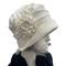 1920s style fleece cloche hat in winter white/cream