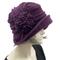 1920s style fleece cloche hat in eggplant