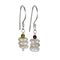 White Coin Pearls with Red and Green Garnet Earrings