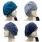 Blue tones cotton jersey beret for WOmen handmade. by Boston Millinery