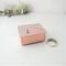 Handmade tiny copper trinket box with purple and green vine-rose pattern on lid and pink tourmaline october  gemstone cabochon