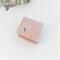Handmade tiny copper trinket box with purple and green vine-rose pattern on lid and pink tourmaline gemstone cabochon